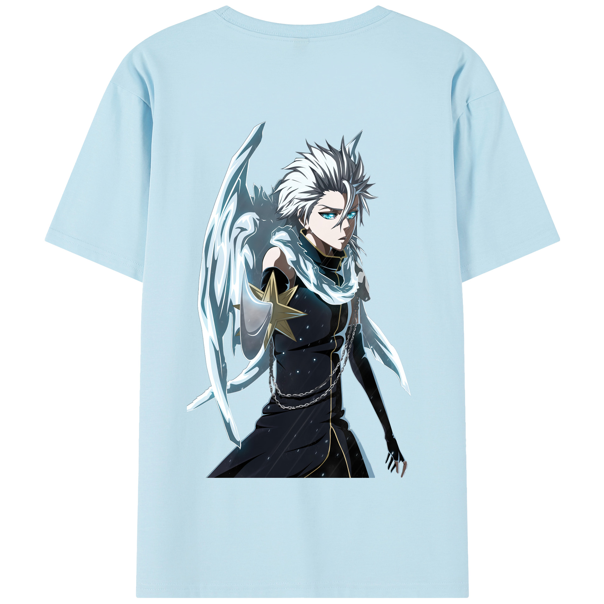 （画像用） ブリーチ 日番谷冬獅郎（ひつがや とうしろう） BLEACH Hitsugaya Toushirou 綿100％半袖Tシャツ（背面プリント）